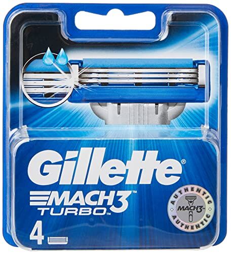 Procter & Gamble Gillette Mach3 Turbo Ricariche per lame da uomo, 4 lame