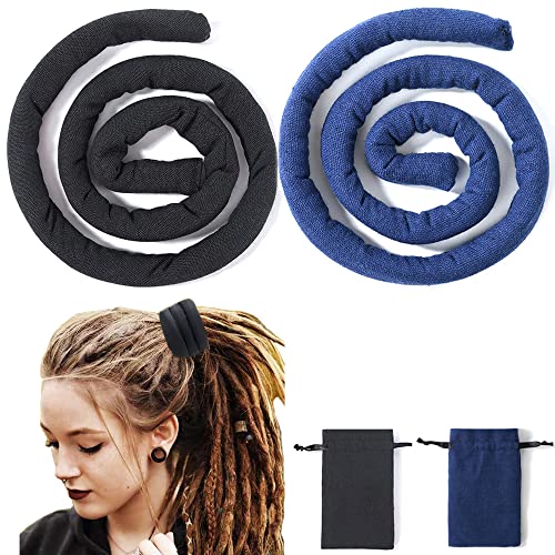 BOELLRUNO 2Pz Elastici per Capelli a Spirale per Dreadlocks Hair Tie Hair Accessories Supporto per Coda di Cavallo Cravatta per Coda di Cavallo Cravatta per Capelli Dreadlocks Hair Ties per Donna Uomo