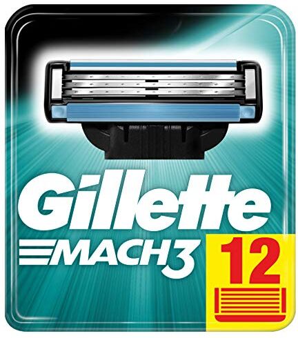 Gillette Mach3 Lamette per rasoio da uomo, confezione da 12