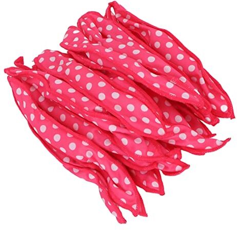 ZJchao 20pcs Bigodino per Capelli Senza Calore, Rosa Rossa Morbida Pieghevole Spugna Fai da Te per lo Styling dei Capelli Rulli per Dormire, Senza Calore Riccioli di Seta Fascia