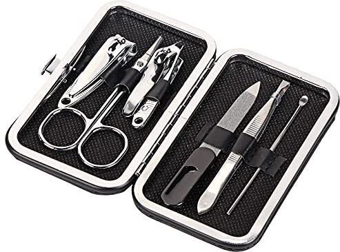 ZJchao Set manicure pedicure, pedicure per pedicure in 6 parti lime per unghie forbici per unghie kit di bellezza per viaggi cura delle unghie, tagliaunghie per dita e unghie dei piedi con lima per unghie e