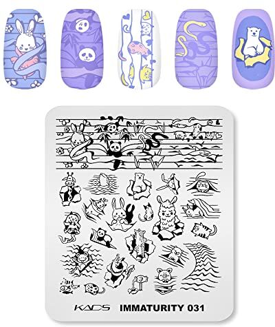 KADS Nail Art Stamp Modello di Immaturità Disegno Carino Immagine Piastra Stampaggio Piastra per Nail Art Strumento FAI DA TE per Manicure (IM031)