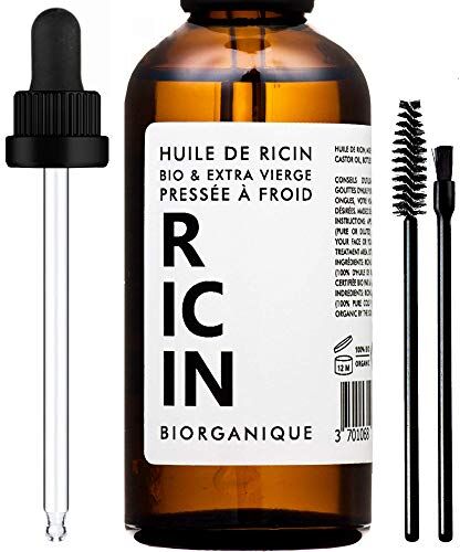 Biorganique Olio di Ricino 100% Biologico, Puro e Naturale 50 ml Cura per Capelli, Ciglia, Unghie, Pelle.