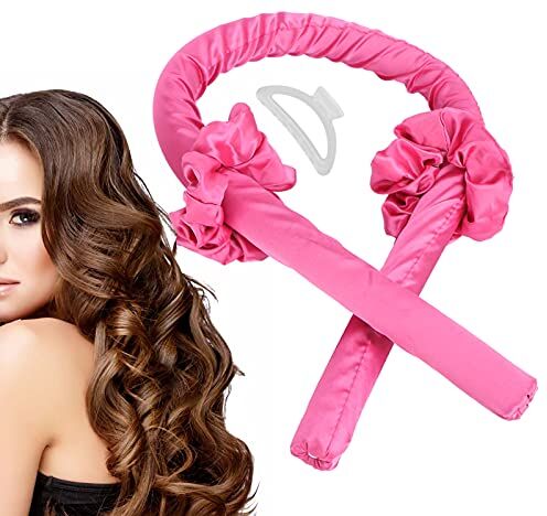 ZJchao Bigodino per capelli senza calore, in schiuma, per arricciare i capelli, senza calore, per capelli fai da te, in schiuma morbida gomma per acconciare i capelli (rosa)