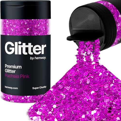 Hemway Rosa Fucsia Porporina Super Chunky 115g/4.1oz Polvere Metallica Resina Artigianale Glitter Flake Paillettes per Bicchieri Epossidici, Capelli Viso Corpo Occhi Nail Art Festival