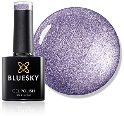 BLUESKY Smalto Gel Primavera 2021, collezione Swan Dance , 10 ml, viola, lilla, luccichio, metallizzato (richiede indurimento sotto lampada LED o UV)