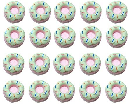 Generic Huajiaxihuan Nail Art, 20 accessori per unghie multiuso fai da te adorabili cabochon in resina 3D, decorazione ciambella per ragazza e manicure accessori