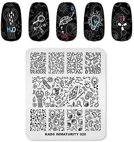 KADS Timbro per nail art, modello di immaturità, design carino con immagine piastra di timbratura per nail art fai da te strumento per manicure (IM020)