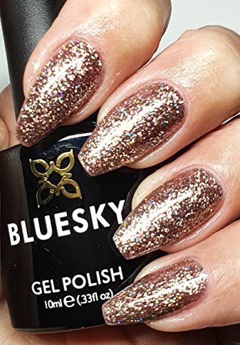 BLUESKY Smalto gel Dazzling Range Nuovi lussuosi glitter natalizi 2021 UV led nail soak off (richiede asciugatura sotto lampada a led uv) (Bdp03 rubare lo spettacolo)