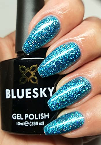 BLUESKY Smalto gel Dazzling Range Nuovi lussuosi glitter natalizi 2021 UV led nail soak off (richiede asciugatura sotto lampada a led uv) (Bdp10 abbagliante Twee)