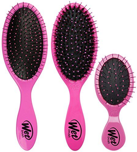 Wet Brush Spazzola districante per capelli, 3 pezzi, colore: rosa