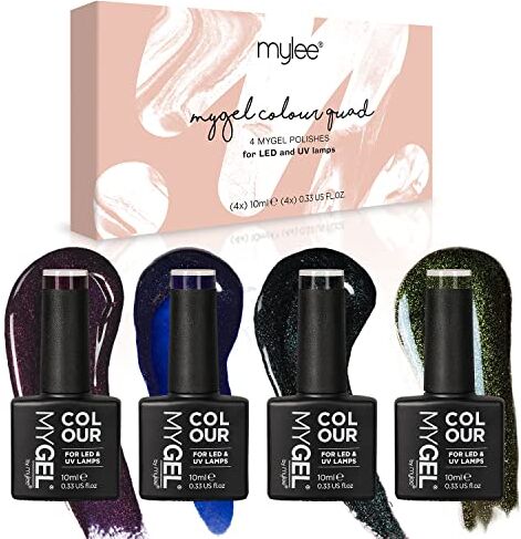 MYLEE MyGel by  Galaxy Set Smalto per Unghie Gel Semipermanente 4x10ml UV/LED Nail Art Manicure Pedicure per Uso Professionale e Domestico Lunga Durata e Facile da Usare