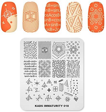 KADS Timbro per nail art, modello di immaturità, design carino con immagine piastra di timbratura per nail art fai da te strumento per manicure (IM018)