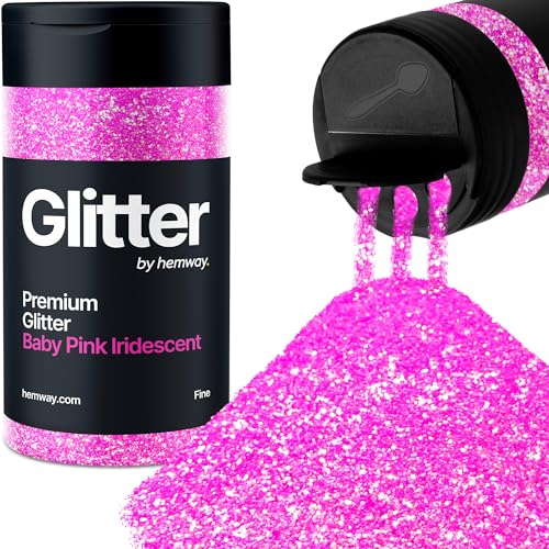 Hemway Baby Rosa Iridescente Porporina Fine 130g/4.6oz Polvere Metallica Resina Artigianale Glitter Flake Paillettes per Bicchieri Epossidici, Capelli Viso Corpo Occhi Nail Art Festival