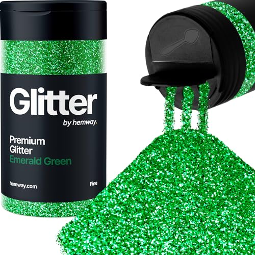 Hemway Smeraldino Porporina Fine 130g/4.6oz Polvere Metallica Resina Artigianale Glitter Flake Paillettes per Bicchieri Epossidici, Capelli Viso Corpo Occhi Nail Art Festival