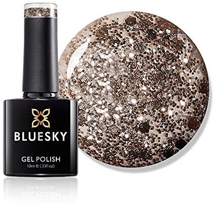 BLUESKY UV/LED soak off KS gamma glitter colore smalto in gel, 10 ml, oro lusso