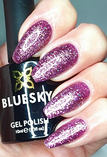 BLUESKY Smalto gel Dazzling Range Nuovi lussuosi glitter natalizi 2021 UV led nail soak off (richiede asciugatura sotto lampada a led uv) (Bdp07 You Shimmer)