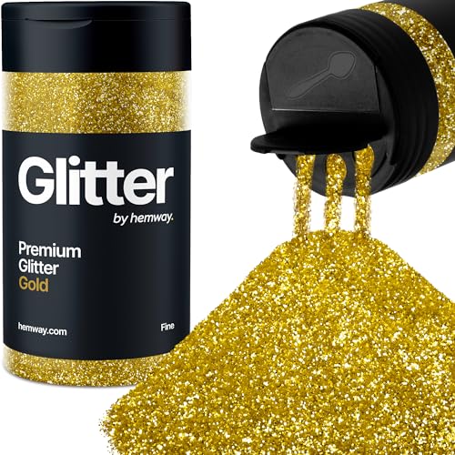 Hemway Oro Porporina Fine 130g/4.6oz Polvere Metallica Resina Artigianale Glitter Flake Paillettes per Bicchieri Epossidici, Capelli Viso Corpo Occhi Nail Art Festival