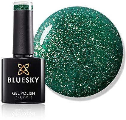 BLUESKY Smalto per unghie in gel di Natale, vischio magico, glitter verde, lunga durata, resistente ai chip, 10 ml (richiede asciugatura sotto lampada a LED UV)