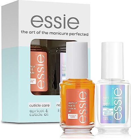 Essie Kit Duo per la cura delle unghie e delle cuticole, rinforzante avanzato per unghie e olio per cuticole all'albicocca