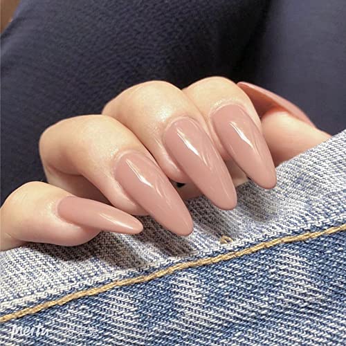 Generic 24 pz/scatola premere sulle unghie strumento manicure artificiale copertura completa lunga mandorla falsa punta delle unghie gelatina colore unghie finte indossabili (01)