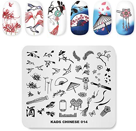 KADS Nail Stamping Plate Stile Cinese Bianco Piccione Nail Art Timbro Modello FAI DA TE Immagine Modello Manicure Stampaggio Piastra Stencil Strumenti (CN0014)