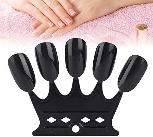 ZJchao 4 Colori 50 Pezzi Suggerimenti per la Pratica della Nail Art Smalto per Manicure Display a Colori Smalto per Unghie, Durevole Riutilizzabile, Ideale per L'esposizione (BLACK)