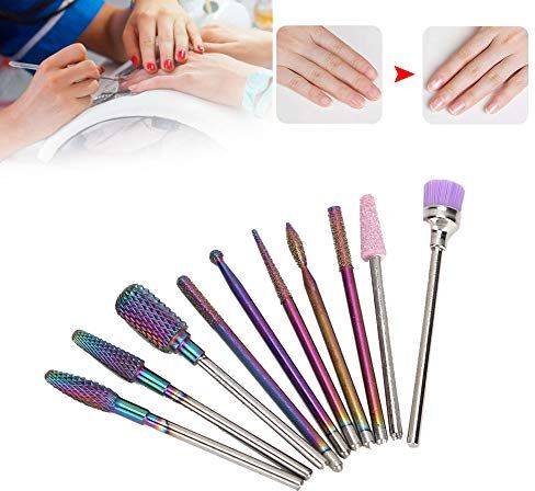 ZJchao 10pcs punte per nail art manicure pulizia lucidatura elettrico trapano chiodo trapano testa macchina utensile con scatola di immagazzinaggio, per salone di bellezza