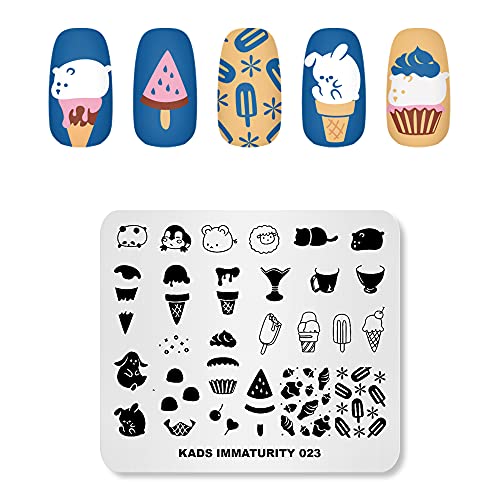 KADS Nail Art Stamp Template of Immaturity Cute Design Immagine Piastra Stampaggio Piastra per Nail Art Strumento fai da te per Manicure Gelato (IM023)