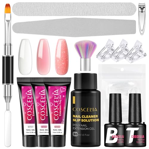 COSCELIA Kit Manicure Unghie Semipermanente Gel Set Unghie Lampada Led Unghie Kit Accessori per Unghie