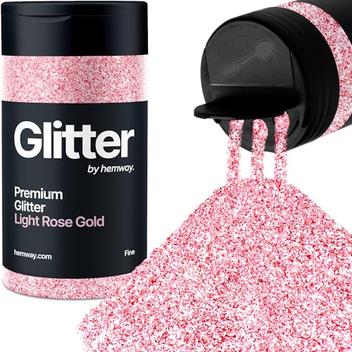 Hemway Oro Rosa Chiaro Porporina Fine 130g/4.6oz Polvere Metallica Resina Artigianale Glitter Flake Paillettes per Bicchieri Epossidici, Capelli Viso Corpo Occhi Nail Art Festival