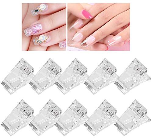 ZJchao 10 clip per unghie in gel a forma di punta per unghie, per nail art, per nail art, nail art, per nail art, nail art trasparente