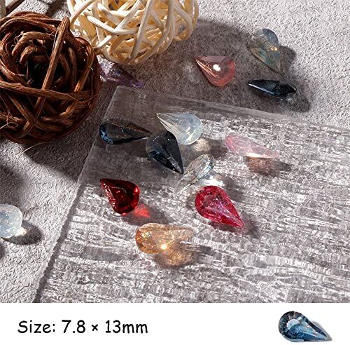 Generic 50 pezzi fai da te pietra affilata accessori inferiori 3D gemme cristallo parti per unghie trapano strass unghie decorazione artistica (A)