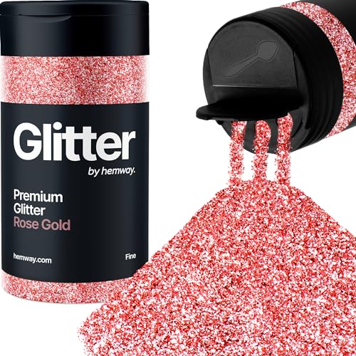 Hemway Oro Rosa Porporina Fine 130g/4.6oz Polvere Metallica Resina Artigianale Glitter Flake Paillettes per Bicchieri Epossidici, Capelli Viso Corpo Occhi Nail Art Festival