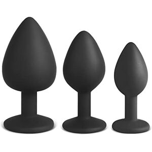 Set di tre plug anali in silicone di alta qualità - Nero Set di tre plug anali in silicone di alta qualità - Nero