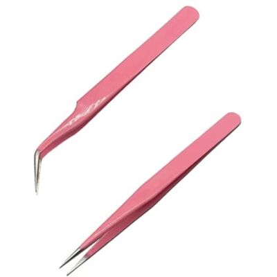 CCLKHY Pinzetta Extension Ciglia, 2 Pcs Pinzette Diritto e Curvo Tip Pinza, Pinzette Sopracciglia Punta Dritte, Pinze a Punta Curve, per Estensioni Ciglia CCLKHY Pinzetta Extension Ciglia, 2 Pcs Pinzette Diritto e Curvo Tip Pinza, Pinzette Sopracciglia Punta Dritte, Pinze a Punta Curve, per Estensioni Ciglia