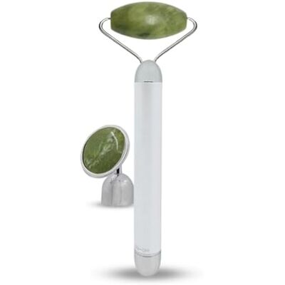 Sun Masseur Face Roller elettrico avventurina – Rullo in avventurina naturale al 100% – Sistema di vibrazione integrato per una maggiore efficienza – Anti Agage – Stimola la circolazione Sun Masseur Face Roller elettrico avventurina – Rullo in avventurina naturale al 100% – Sistema di vibrazione integrato per una maggiore efficienza – Anti Agage – Stimola la circolazione