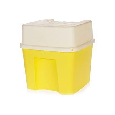 MELCAP Contenitore per Oggetti Taglienti, 3.5 Quarti, Giallo, Polietilene ad Alta Densità (HDPE) o Polipropilene (PP), Uso Ospedaliero MELCAP Contenitore per Oggetti Taglienti, 3.5 Quarti, Giallo, Polietilene ad Alta Densità (HDPE) o Polipropilene (PP), Uso Ospedaliero