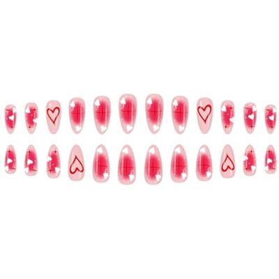 X-Institute Romantics Presses on Nails 24PCS Lucido Media Lunghezza Cuore Design San Valentino Blush Gradiente Oro Starry Detailing Occhi di Gatto Unghie Fiamma X-Institute Romantics Presses on Nails 24PCS Lucido Media Lunghezza Cuore Design San Valentino Blush Gradiente Oro Starry Detailing Occhi di Gatto Unghie Fiamma