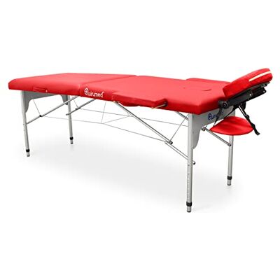 Quirumed Lettino da massaggio in alluminio facile da piegare, colore rosso, 186 x 66 cm, lettino da massaggio, similpelle, leggero, portatile, regolazione telescopica in altezza, fino a 140 kg Quirumed Lettino da massaggio in alluminio facile da piegare, colore rosso, 186 x 66 cm, lettino da massaggio, similpelle, leggero, portatile, regolazione telescopica in altezza, fino a 140 kg