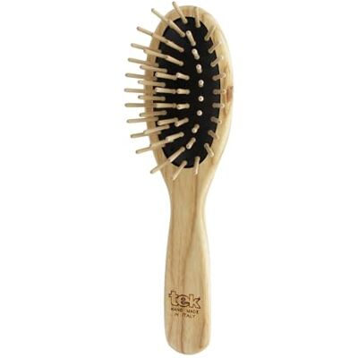 TEK spazzola per capelli ovale piccola in legno di frassino con dente corto Handmade in Italy TEK spazzola per capelli ovale piccola in legno di frassino con dente corto Handmade in Italy