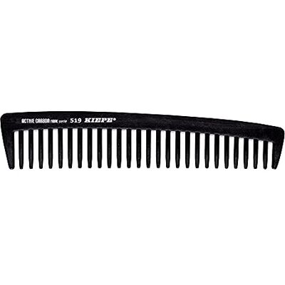 Kiepe Pettine per capelli Active Carbon Fibre – Pettine professionale da parrucchiere per donna e uomo – Resistente al calore fino a 230°C – Antistatico – Leggero & resistente – Nero Kiepe Pettine per capelli Active Carbon Fibre – Pettine professionale da parrucchiere per donna e uomo – Resistente al calore fino a 230°C – Antistatico – Leggero & resistente – Nero