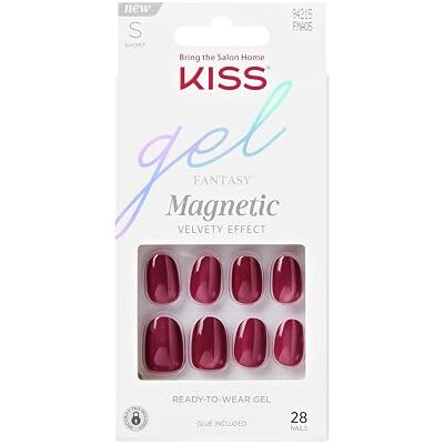 Set di Unghie in Gel Magnetico KISS - Rosso Ovale Corto - unghie finte Set di Unghie in Gel Magnetico KISS - Rosso Ovale Corto - unghie finte