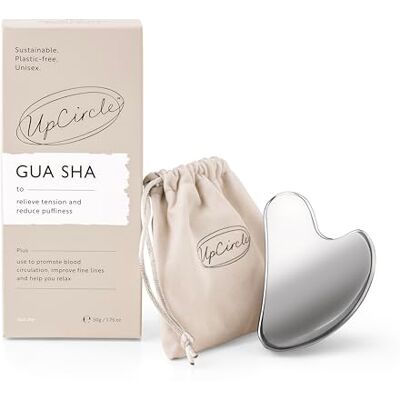 UPCIRCLE Sha Strumento per il viso, allevia la tensione, aiuta il drenaggio linfatico + aumenta la circolazione per un bagliore sano, strumento in acciaio inox UPCIRCLE Sha Strumento per il viso, allevia la tensione, aiuta il drenaggio linfatico + aumenta la circolazione per un bagliore sano, strumento in acciaio inox