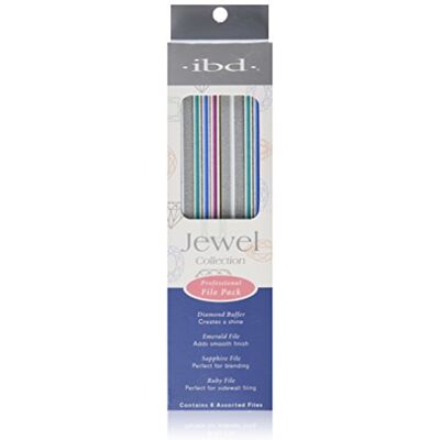 IBD Gel Nail Set Jewel Collection, confezione di 8 lime professionali per gel soak-off IBD Gel Nail Set Jewel Collection, confezione di 8 lime professionali per gel soak-off