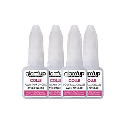 GLAM UP Glam'Up Paris Set di 4 colle per unghie finte – Colla adesiva a lunga durata per incollare o riparare unghie artificiali, taglia XL con pennelli, 8 g GLAM UP Glam'Up Paris Set di 4 colle per unghie finte – Colla adesiva a lunga durata per incollare o riparare unghie artificiali, taglia XL con pennelli, 8 g