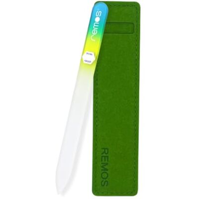 remos professional body care Lima per unghie in vero vetro temperato con entrambi i lati Blu-Verde-Giallo remos professional body care Lima per unghie in vero vetro temperato con entrambi i lati Blu-Verde-Giallo