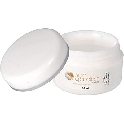 Sun Gel UV French Bianco, Gel Francese Bianco, Gel UV 30 ml, Media Viscosità, Alta Copertura, per Tips e Tecnica di Stencil Sun Gel UV French Bianco, Gel Francese Bianco, Gel UV 30 ml, Media Viscosità, Alta Copertura, per Tips e Tecnica di Stencil