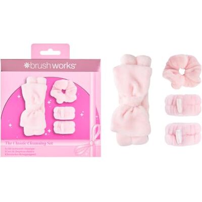 Brushworks The Classic Cleansing Set – Ultra-Soft Microfibre Makeup Headband, Wrist Wash Bands & Scrunchie for Gentle & Mess-Free Skincare & Beauty Routines Brushworks The Classic Cleansing Set – Ultra-Soft Microfibre Makeup Headband, Wrist Wash Bands & Scrunchie for Gentle & Mess-Free Skincare & Beauty Routines