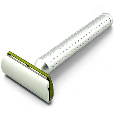 Parker AeroShave Rasoio di sicurezza a doppio bordo in alluminio con 5 lame Angolo di 35 ° con esposizione della lama di precisione Per uomini e donne Aggressività lieve Parker AeroShave Rasoio di sicurezza a doppio bordo in alluminio con 5 lame Angolo di 35 ° con esposizione della lama di precisione Per uomini e donne Aggressività lieve
